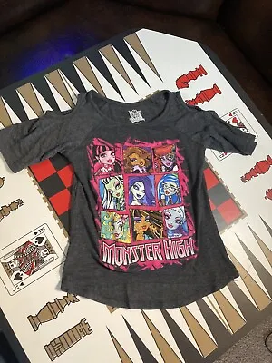 Vintage Monster High Girls Tee Shirt W/ Shoulder Cut Out 10/12 Large Size • $8
