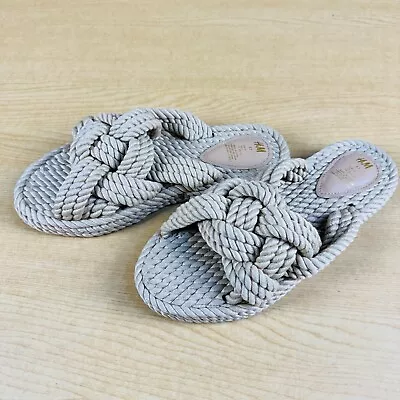 H&M Knot Rope Platform Sandals Women's Size 6 Tan Slip On Open Toe • $19.99