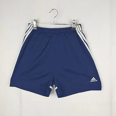 $16.50 • Buy Adidas Athletic Gym Shorts Blue & White Polyester Elastic Waist Size Small