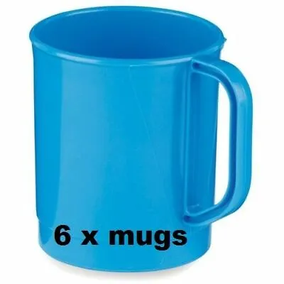£12.95 • Buy 6 X Camping Mug 355cc 275ml BLUE Poly Plastic Unbreakable Mug CP065 Highlander 