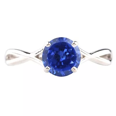 1.50Ct Round Cut AA Grade Natural Royal Blue Tanzanite Ring In 14KT White Gold • $256