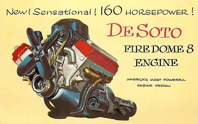 Antique Auto De Soto Firedome 8 Engine Vintage Postcard (u229) • $5.75