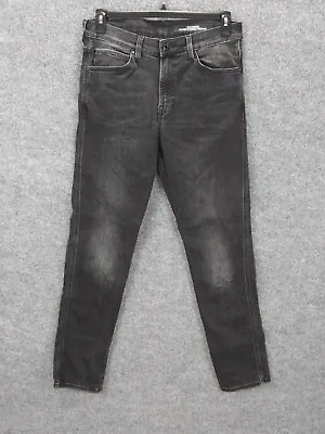 H & M Jeans Mens 34 Black Slim Medium Wash Denim Tech Stretch Straight Leg • $19.45