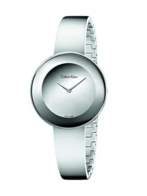 Calvin Klein Silver 'Chic' Analogue Semi Bangle Watch K7N23U48 • £150