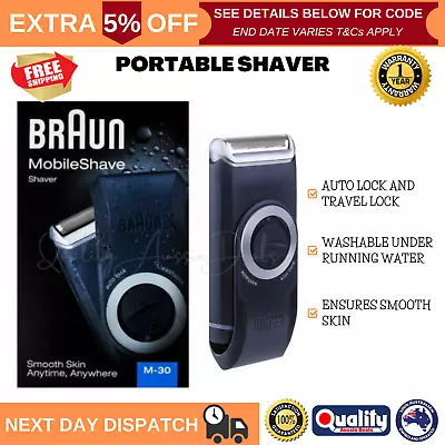 Braun Mens Shaver MobileShave Portable Shaving Razor Battery Operated Washable • $49.80