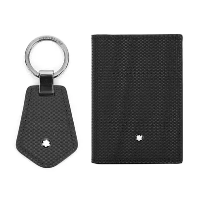 Montblanc Natural Leather Bifold Card Wallet Purse + Key Ring Gift Set For Men • $369.99