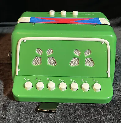 RARE GREEN Vintage Small Toy Accordion - EXCELLENT COND • $24