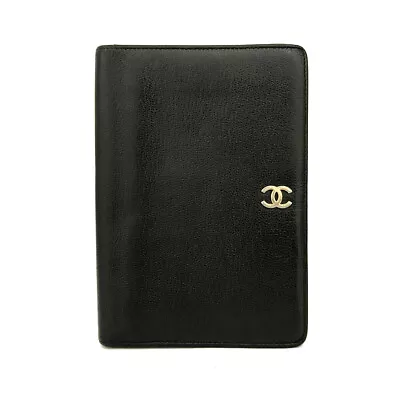 CHANEL CC Logo Black Leather Bifold Wallet/9Y1125 • $1