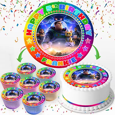 Buzz Lightyear Birthday Personalised Edible Cake Topper & Cupcake Toppers Iv118 • £5.09