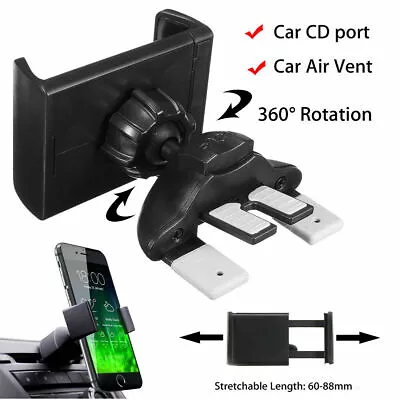 Universal Holder Car CD Slot Air Vent Stand Cradle Mount For GPS Phone SAMSUNG • $12.78