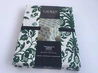 BN Ralph Lauren Tablecloth Floral White & Green Bordeaux Floral Leafy Print • £34.90