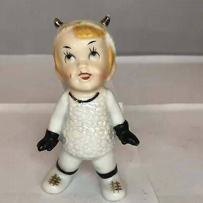 Vintage Japan Ceramic Boy Angel Doubling As Devil In Disguise Pearl Outfit • $40