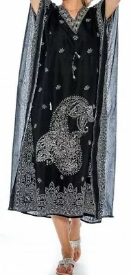 £21.25 • Buy Women African Dashiki Caftan Maxi Hippie Dress Boho Kaftan Embellished Free Size