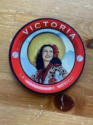 Victoria Beer Beautiful Lady With Sombrero 4-1/4  Mimi TIP TRAY Coaster • $9.99