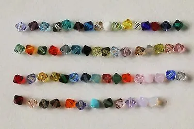 48 X Swarovski #5301 BICONE Beads 4mm ALL COLORS! No Coating! From  A  To  S ! • $5.35