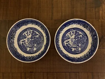 Vintage Blue Willow  Petrus Regouta Maastricht 2 X  Soup / Cereal Bowls 6 3/4  • $12