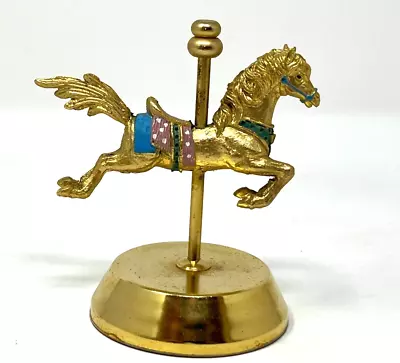 Vintage Golden Carousel Horse Figure Statue Metal 3.75  • $7.50