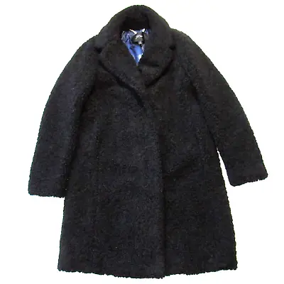 NWT J.Crew Teddy Sherpa Coat In Black Cozy Furry Topcoat Jacket S $248 • $256.97