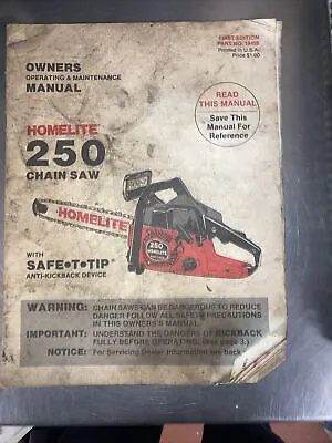 Homelite 250 Chainsaw Owners Manual • £5