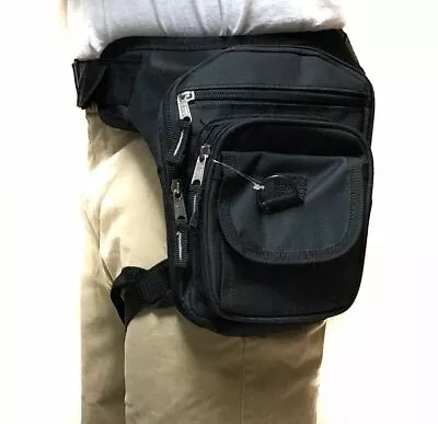 Waist Drop Leg Thigh Bag Outdoor Hip Belt Fanny Utility Pack Pouch Black Holster • $18.99