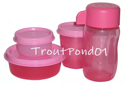 TUPPERWARE Mini Bottle Half Snack Cup Midget Smidget Pink Set Small Mini 90 ML • £31.84