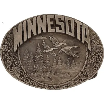 Minnesota Mn Voyageurs National Park Fishing Hunting NOS Vintage Belt Buckle • $84