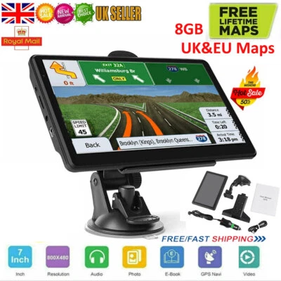 7  Truck Sat NAV HGV LGV Lorry GPS Navigation 8GB UK & Europe Lifetime Maps 2023 • £41.88
