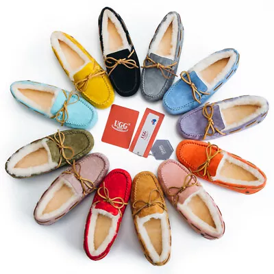$44.99 • Buy Womens UGG Moccasins Australian Sheepskin Wool Slippers  Slip On Casual Loafers