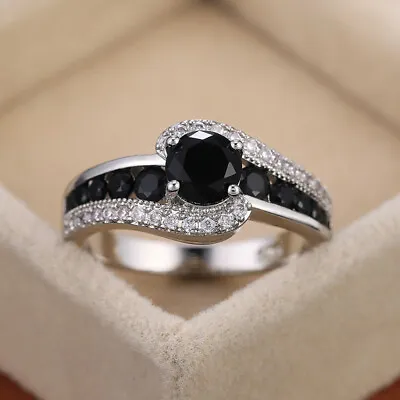 $2.49 • Buy Women 925 Silver Ring Jewelry Cubic Zircon Elegant Wedding Ring Sz 6-10
