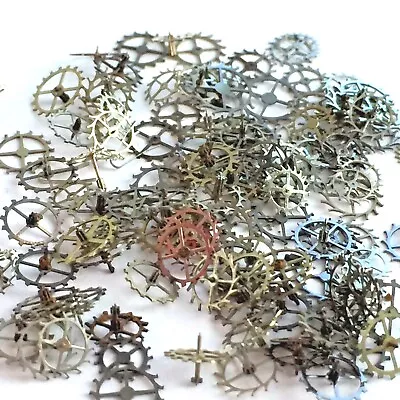 25 Silver Escape Wheels Lot Watch Part Steampunk Gear Watchmaker Lot Altered Art • $4.75