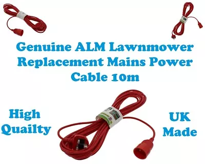 Qualcast Gt2317 Gt2518 Gt2518x Genuine Alm Replacement Mains Power Cable 10m • £23.50