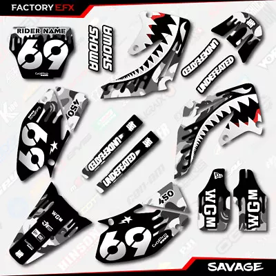 Gray Savage Graphics Kit Fits Honda CRF450R 02-04 Crf 450 Crf450 Decals • $79.99