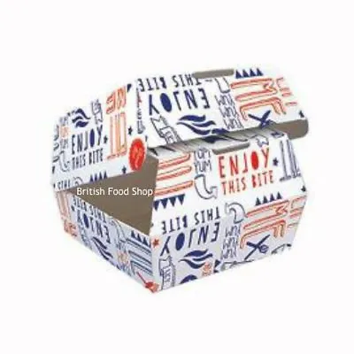 Large Disposable Takeaway Cardboard ClamShell Burger Boxes Fast Food Packaging  • £13.47