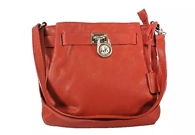 Michael Kors Red Leather Hamilton Signature Liner Shoulder Bag • $149