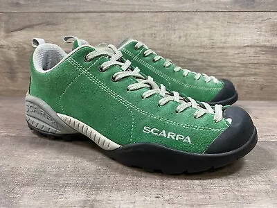 Scarpa Mojito Hiking Approach Vibram Shoes Climbing Lace Up Green Womens Size 7 • $55