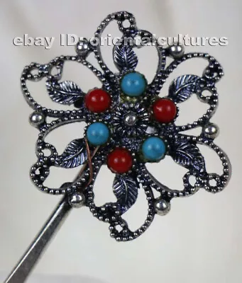 Tribal Exotic Chinese Handmade Miao Silver Hairpin • $20