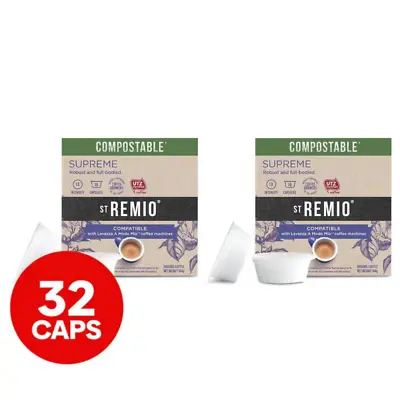 2 X 16pk St Remio Lavazza A Modo Mio Supreme Compostable Coffee Capsules • $20.99