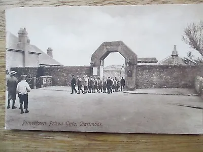 Dartmoor Prison Gate With Inmates Leaving With Warder Dated 1915 • £6
