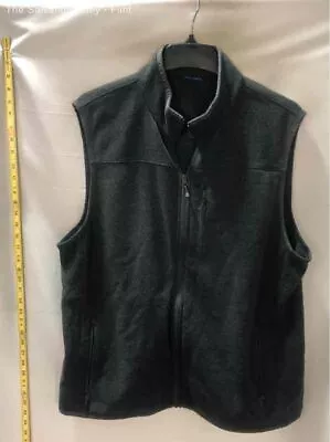 Vineyard Vines Mens Gray Mock Neck Sleeveless Full-Zip Fleece Vest Size X-Large • $5.99