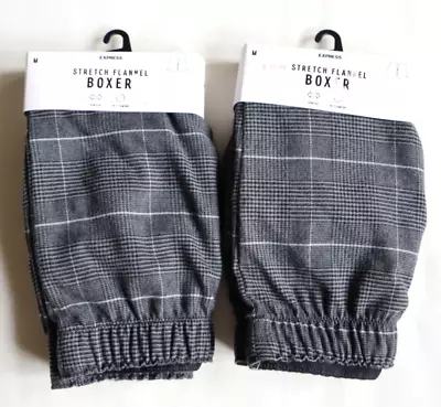 Express Men's Stretch Flannel Boxer Brief Lot Of 2 Size M • $23.99