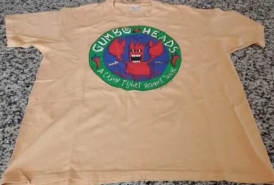 VTG 1994 Gumbo Heads New Orleans Tee Shirt Sz Large Cajun Honky Tonk USA Big Hed • $19.95