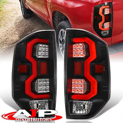 Black Red LED Tube Tail Lights Brake Lamps Set Pair For 2014-2021 Toyota Tundra • $154.99