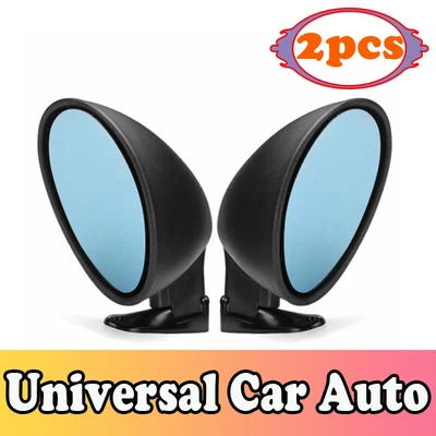 $48.88 • Buy 2PCS California Vintage Door Wing Blue Anti-Glare Car Side View Mirror