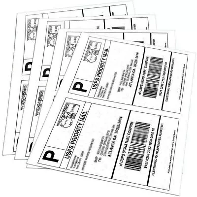 Labels Premium Mailing Shipping 8.5x5.5 Half-Sheet Self Adhesive Laser & Inkjet  • $9.99