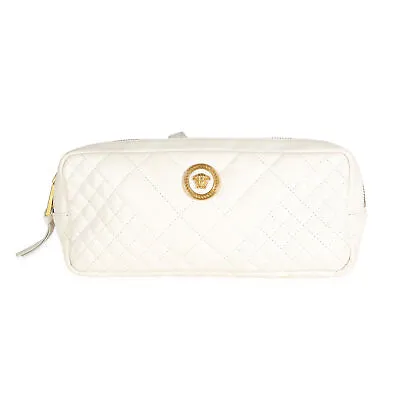 Versace White Quilted Nappa Leather Vanitas Belt Bag • $420