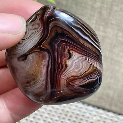 Crazy Lace SILK Banded Agate Polished Crystal Tumbled Stone Madagascar 52g A5898 • $2.25