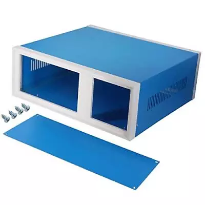 Junction Box Blue Metal Project Box DIY Electric Enclosure Case Preventive Ca... • $49.93