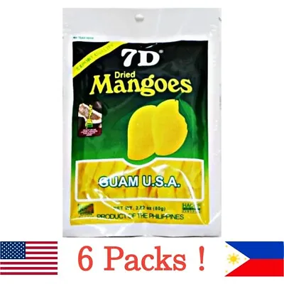 7D Dried Mangoes (80grams) LOT Of 6 Packs • £31.59