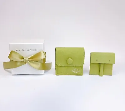 Van Cleef & Arpels Genuine Earrings Pouch Green Suede Case Jewelry Box 2.7in • $69.99