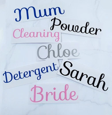 £1.35 • Buy 1,3,5,10 Personalised Vinyl Name Stickers Decal Label Water Bottle Wedding 1  2 